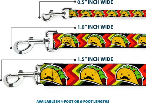 Miniatura 3 de Correa para perro Taco Man 4 pies de largo 0.5 pulgadas de ancho