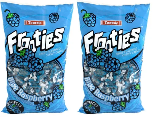Miniatura 2 de Caramelos masticables Frooties de Tootsie Roll, sabor a frambuesa azul, bolsa de 38.8 onzas.