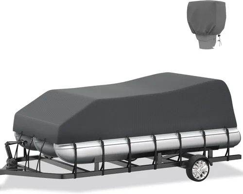 Miniatura 13 de VINPATIO Cubierta de motor fuera de borda, capó de motor de poliéster 600D impermeable para motores de barco de hasta 10 HP, tela teñida