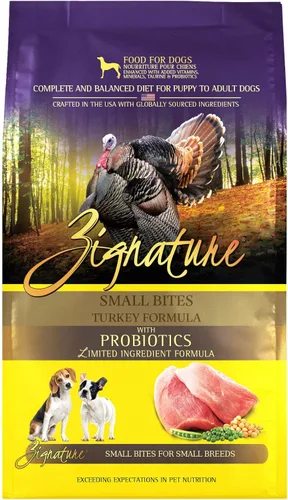 Zignature Turquía Fórmula de Ingredientes Limitados Small Bites - Comida seca para perros, 12.5 lb