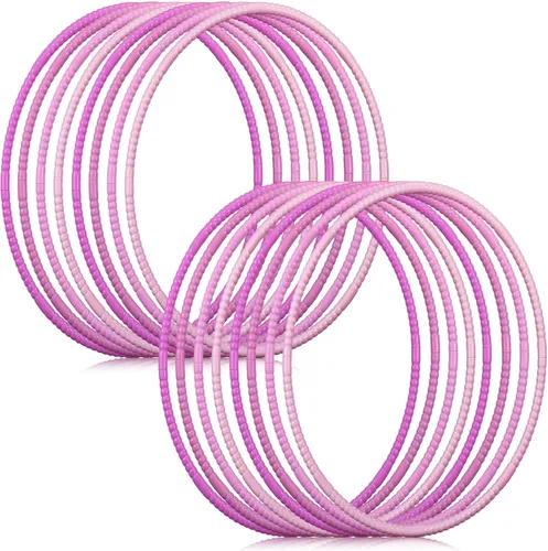 Miniatura 8 de Libima 16 piezas de aro de color de juguete para niños, aros de plástico de colores ligeros desmontables ajustables para juegos de fiesta, baile