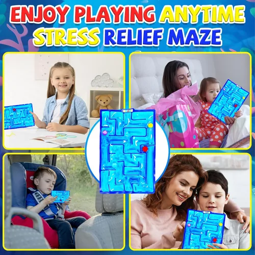 Miniatura 4 de Juguete sensorial de laberinto Fidget, juguetes sensoriales rellenos de gel para niños y adultos, para aliviar el estrés y la ansiedad, con relleno