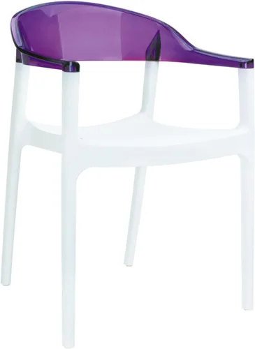 Miniatura 13 de Compamia Carmen - Silla de comedor para patio con asiento blanco brillante (juego de 2)