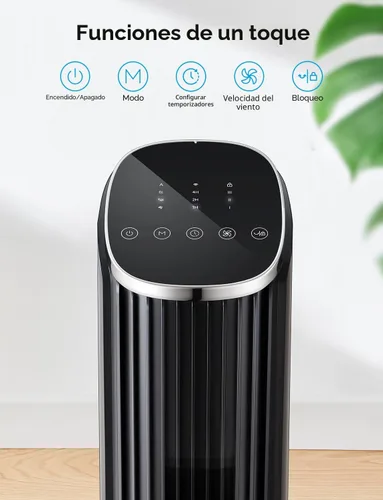 Miniatura 7 de GoveeLife Ventilador de torre negro para dormitorio, ventilador de piso inteligente de 36 pulgadas con control de aplicación/voz, sensor