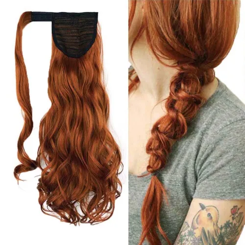Miniatura 21 de Extensión de cola de caballo de 18 pulgadas para mujer, 3.53 onzas, fibra sintética natural japonesa resistente al calor, color negro azabache #1