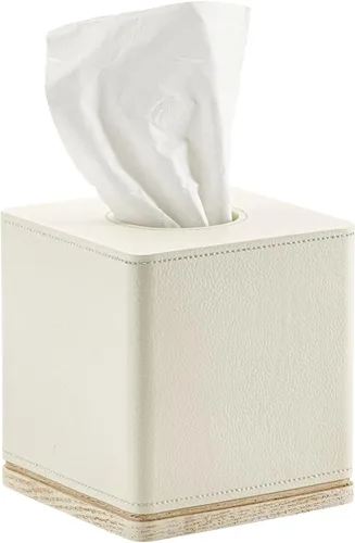 Miniatura 17 de Caja de pañuelos blanca cuadrada de resina para decoración del hogar, soporte de caja de pañuelos de cubo de mármol acanalado vertido a mano – Caja
