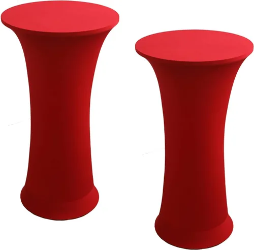 Miniatura 8 de Mantel Redondo Elástico de Spandex para Cóctel, Paquete de 2, 24"x43" Cubierta de Mesa Ajustada Highboy Elástica, Mantel Redondo de Cóctel para Mesa