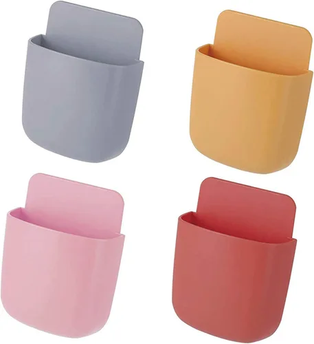 Miniatura 7 de Soporte para control remoto de pared, caja de almacenamiento adhesiva para montaje en pared, organizador de teléfono de pared, soporte