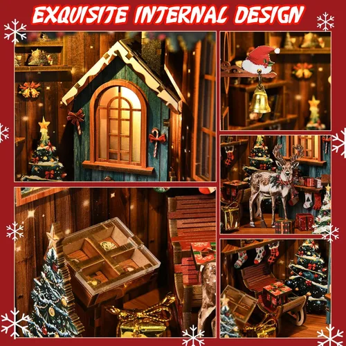 Miniatura 6 de KERNOWO Kit de Rincón de Libros, Rompecabezas de Madera 3D DIY para Adultos, Adolescentes y Principiantes, Kit de Casa Pequeña en Miniatura
