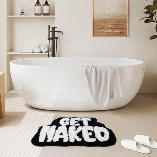 Miniatura 3 de Alfombra de baño Get Naked, bonita alfombra de baño para baño, tapete antideslizante para suelo de ducha, tapete ultra suave, divertida decoración