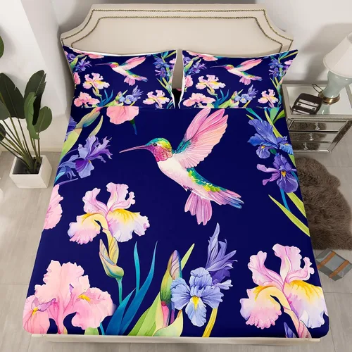 Miniatura 8 de Sábana bajera ajustable de tamaño individual para niños, diseño de animales marinos náuticos, juego de ropa de cama coral bajo el mar, juego de ropa