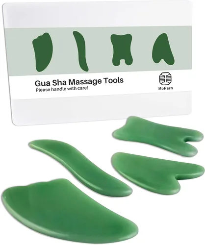 MoHern Herramientas de masaje Gua Sha, 4 herramientas de Gua Sha de múltiples formas, herramientas de masaje de raspado de guasha para cara y cuerpo