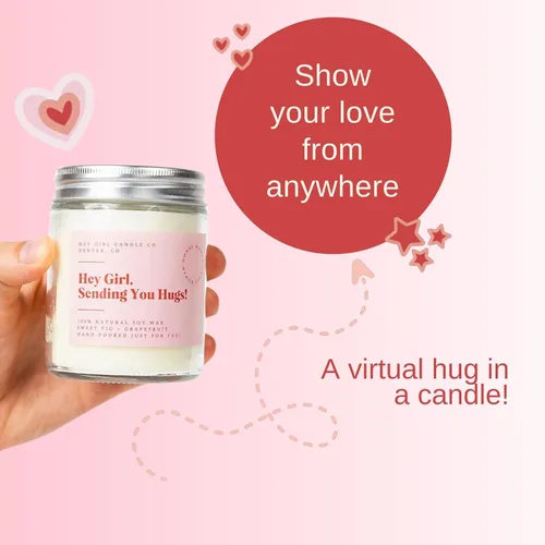 Miniatura 8 de Hug in a Jar - Vela perfumada para mujer, higo de aromaterapia y pomelo, cera de soja de larga duración, regalo para cumpleaños, condolencias