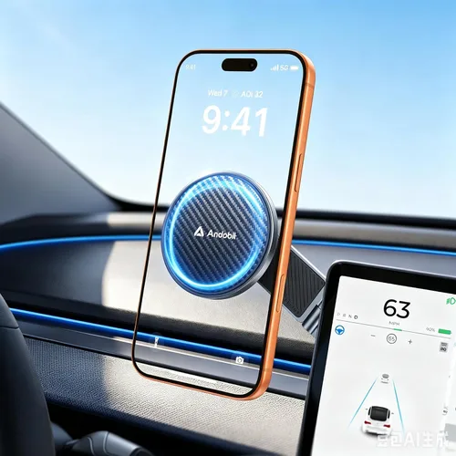 andobil 3rd Gen Tesla Phone Mount 【Upgrade Adhesive & Upgrade Stongest Magnet】 Phone Holder for Tesla New Model Y Juniper Model 3, 360° Adjustable