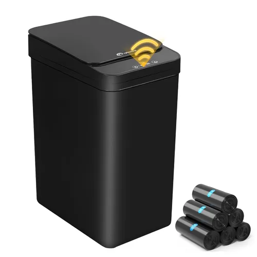 Miniatura 9 de Bote de Basura para Baño Automático Sin Contacto de 2.6 Galones, Botes de Basura Inteligentes Pequeños con Tapa, Bote de Basura Delgado para Cocina