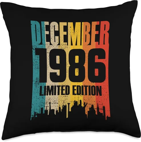 Miniatura 4 de December 1986 35 Years Old Birthday Limited Edition Vintage Throw Pillow