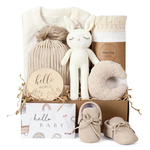 Miniatura 7 de meloom Set de regalo para bebé, caja de regalo para recién nacido, boho, género neutro, unisex, artículos esenciales para bebés, regalos de baby