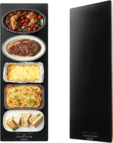 Miniatura 12 de Bandeja de Calentamiento Eléctrica, Bandejas de Calentamiento de Alimentos Extra Grandes con Ajustes de Temperatura y Temporizador, Calentador