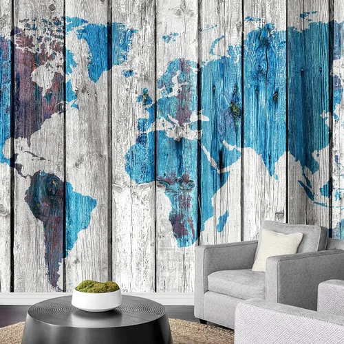 Miniatura 33 de wall26 Adhesivo de pared extraíble/mural de pared estilo panel de madera, bandera estadounidense y águila calva, arte digital internacional global