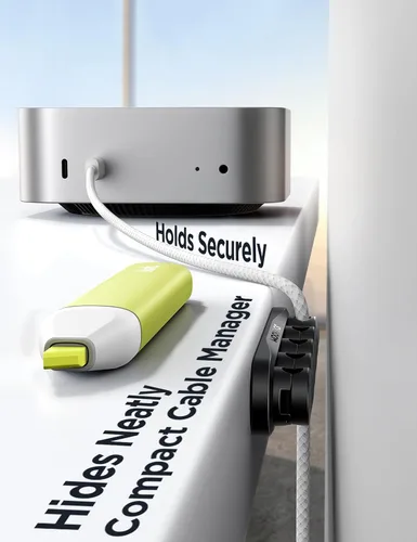 Miniatura 7 de Organizador magnético 5 en 1 para cables JOYROOM [pista deslizante ajustable] para debajo del escritorio, organizador de cables adhesivos