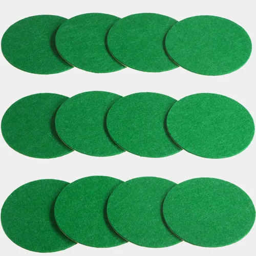Miniatura 7 de Gejoy 94 mm Hockey Paddle Pads Self Adhesive Replacement Hockey Mallet Felt Pads Green Felt Sticker for 96 mm Pushers