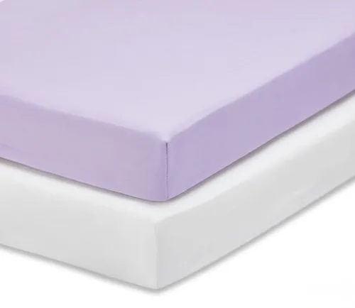 Miniatura 27 de EVERYDAY KIDS Juego de 2 sábanas bajeras ajustadas para cuna de niño, 100% microfibra suave y transpirable, sábana para bebé, se adapta al colchón