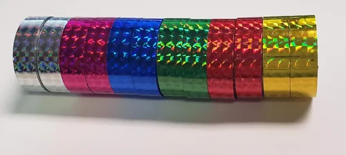 Miniatura 9 de Hula Hoop Washi Prism Tape (12 unidades) 1/2" (12mm) x 25 pies (3.5M) - 6 colores holográficos - 2 rollos de cada color. Ideal para señuelos