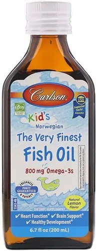 Miniatura 13 de Carlson El aceite de pescado The Very Finest para niños, 800 mg de omega-3, sabor Just Peachie, 6.8 fl oz - Aceite de pescado noruego líquido