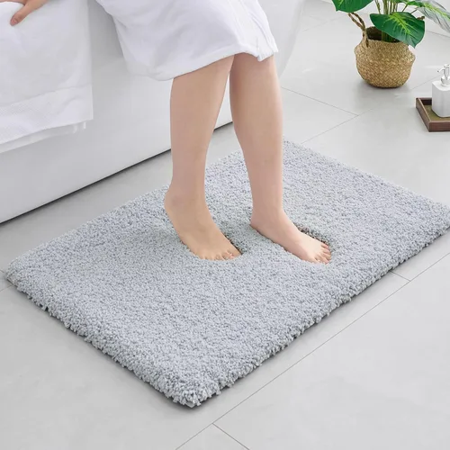 Miniatura 40 de Disolla Alfombras pequeñas para baño 17x24 antideslizante, alfombra de baño blanca esponjosa para el suelo del baño, lavable a máquina, alfombra