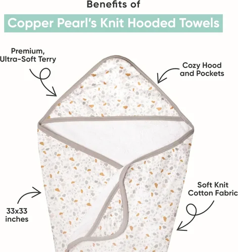 Miniatura 2 de Copper Pearl Toallas de baño con capucha, toallas de baño con capucha, bolsillos y diseños geniales, ideales para regalar y hacer que la hora