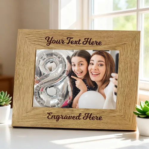 Miniatura 5 de Marco de fotos personalizado grabado con láser, marco de madera de 7 x 5 pulgadas, marco de fotos de madera personalizado, cualquier texto de regalo