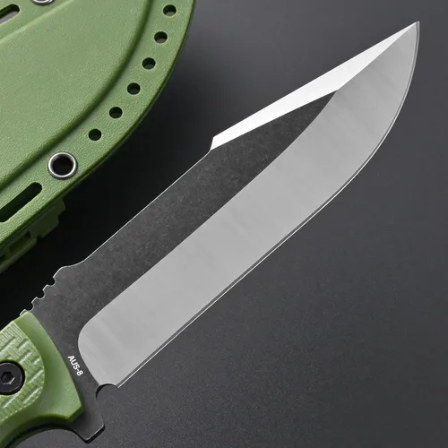 Miniatura 4 de Gtkii GTK3 cuchillo de hoja fija con hoja de acero AUS-8, mango de nylon y fibra de vidrio, cuchillo de espiga completa, herramientas EDC
