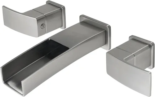 Pfister LG49DF1K LG49-DF1K Kenzo Grifo de baño de montaje en pared de 2 manijas en níquel cepillado, 1.2gpm