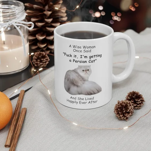 Miniatura 4 de Divertidos gatos persas blancos y grises regalos para mujeres, amantes de los animales, mascotas, mamá, día de la madre 2025 A Wise Woman Once Said