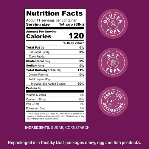 Miniatura 3 de Judee's 6X - Azúcar en polvo para confitería de 11.25 onzas, 100% sin OMG, sin gluten y sin nueces, tamaño 6X perfecto para glaseados, glaseados