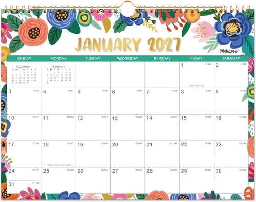 Miniatura 5 de Calendario 2027 – Calendario de pared 2027 con bolsillo, enero de 2027 a diciembre de 2027, calendarios mensuales de 12 x 12 pulgadas para el hogar