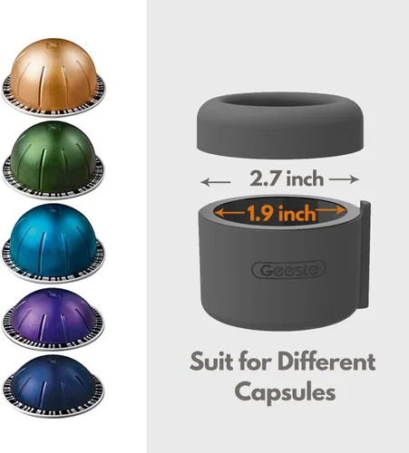 Miniatura 4 de Kit de recarga de cápsulas de café de fácil sellado para Nespresso Vertuoline con un cepillo, cuchara, soporte de cápsula reutilizable y 80 sellos