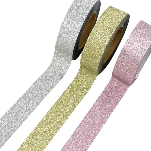 Miniatura 7 de allydrew Cintas adhesivas Washi con purpurina y brillo (juego de 3), estrellas plateadas con purpurina