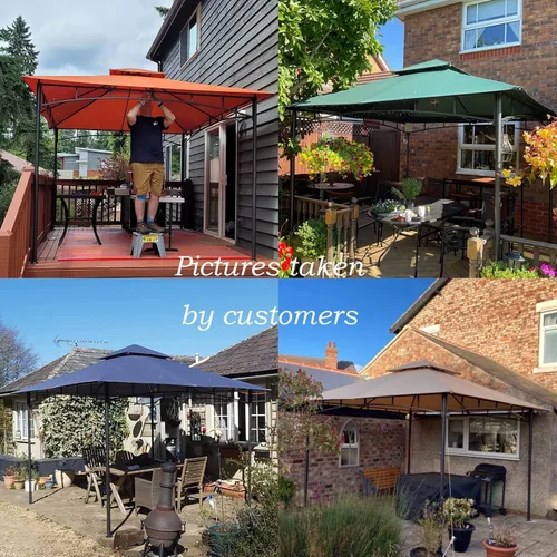 Miniatura 7 de ABCCANOPY Gazebos para patios 10x10 - Gazebo con marco de acero para exteriores para césped, patio trasero, jardín, terraza (gris oscuro)
