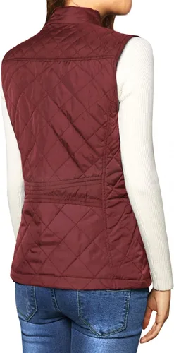 Miniatura 2 de Allegra K - Chaleco acolchado y ligero, de cuello alto, con cremallera, para mujer