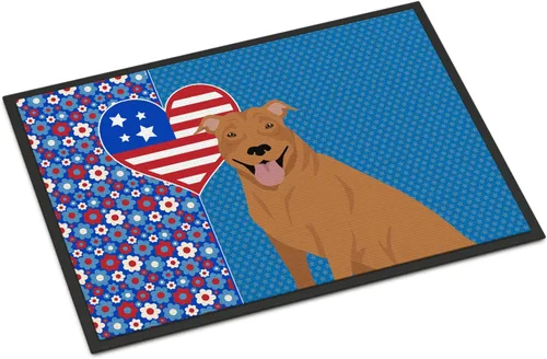 Miniatura 166 de Caroline's Treasures WDK5119JMAT Airedale Terrier USA - Tapete para interiores o exteriores, 24 x 36 pulgadas, tapete para puerta delantera