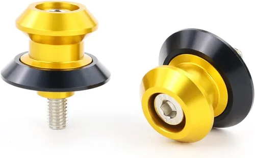 Miniatura 6 de Xitomer 1 par de carretes de brazo oscilante para motocicleta M8 X1.25/tornillo de soporte de brazo oscilante, apto para GSX-R600/750/1000, SV, Oro