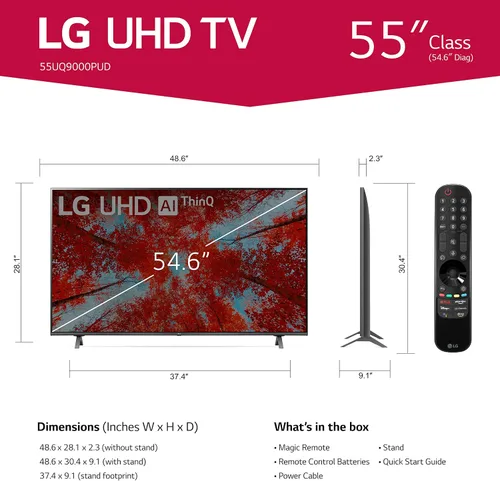 Miniatura 2 de LG Smart TV Class UQ9000 de 55 pulgadas con Alexa incorporado 4K (3840 x 2160), frecuencia de actualización de 60 Hz, 4K alimentado por IA