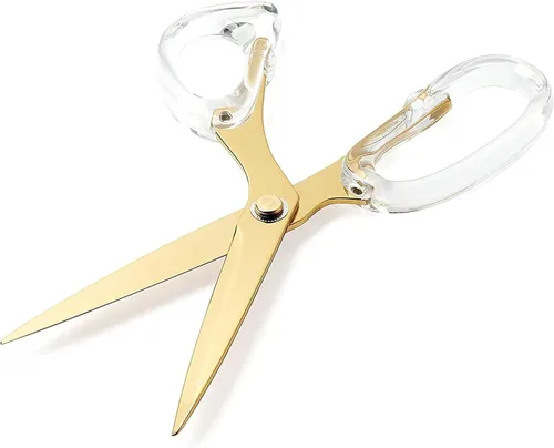 Miniatura 13 de OfficeGoods Tijeras acrílicas de acero inoxidable de 9 pulgadas para oficina y hogar, tijeras estéticas y afiladas multiusos, perfectas para coser