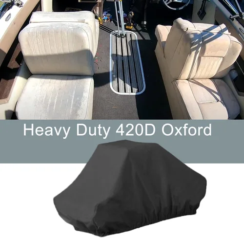 Miniatura 4 de Funda de asiento de barco, funda de almacenamiento de asiento doble espalda con espalda, protector de asiento impermeable, Oxford 420D de servicio