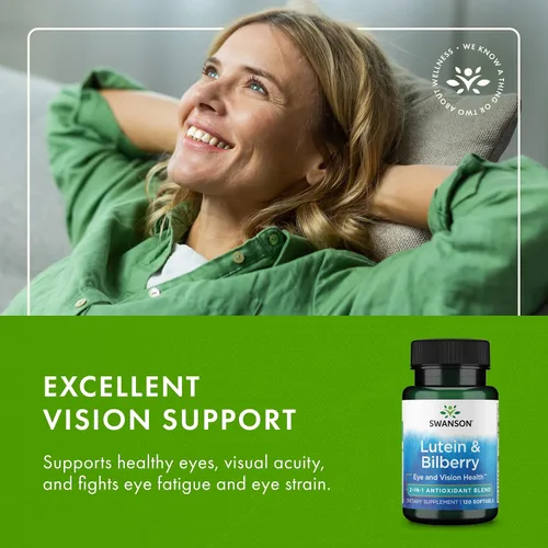 Miniatura 6 de Swanson Luteína estandarizada y arándano - Suplemento natural que promueve la vista y la salud ocular - Fórmula para ayudar a reducir la fatiga