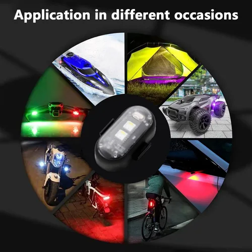 Miniatura 7 de LECART 4 luces estroboscópicas LED magnéticas con control remoto, 8 colores, inalámbricas, anticolisión, luces estroboscópicas de emergencia