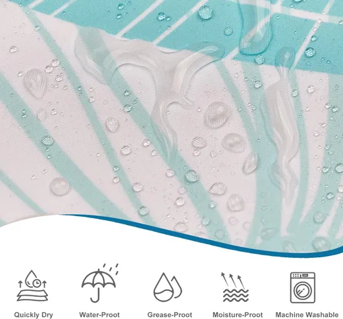 Miniatura 5 de Cortina de ducha náutica costera, cortina de baño con temática de playa y océano, decoración de baño con estrella de mar, coral, concha marina, tela