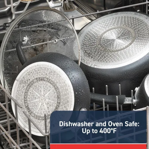 Miniatura 6 de T-fal Experience Juego de sartenes antiadherentes 3 piezas, 8, 10.25, 12 pulgadas apto para horno de inducción y parrilla 400F, juego de utensilios