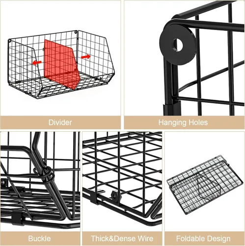 Miniatura 6 de Organizador colgante de armario extragrande de 5 niveles con 5 divisores, 16.5"L x 11.8"A x 51.4"Al, organizadores de armario y almacenamiento con 5